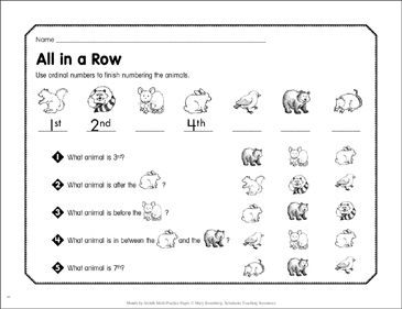 ordinal numbers clipart black and white school