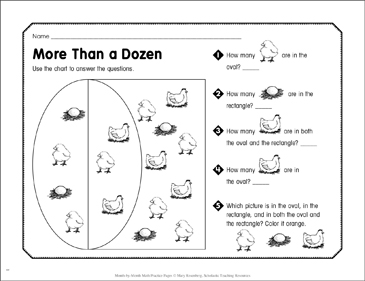 More Than a Dozen: April Math Practice | Printable Skills Sheets