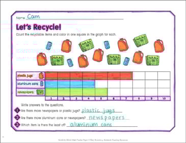 Let's Recycle!: April Math Practice | Printable Skills Sheets