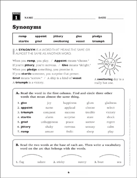 synonyms grade 4 vocabulary activities hidden picture printable skills sheets hidden pictures