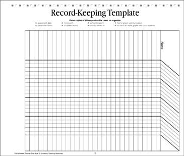 Record Keeping Template: Teacher Resource Printable Forms and Record