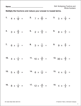 Multiplying Fractions and Whole Numbers (Grade 5 ...