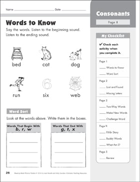 Consonants: Phonics Packet