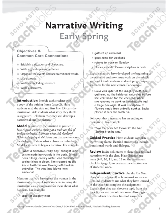 Early Spring (Narrative) | Printable Assessment Tools, Checklists