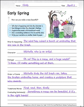 Early Spring (Narrative) | Printable Assessment Tools, Checklists