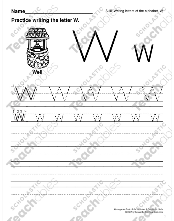 Learning the Letter W: Basic Skills (Alphabet) | Printable Skills