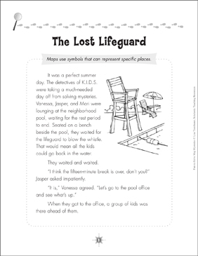 The Lost Lifeguard Map Symbols Map Mystery Printable Skills Sheets Texts