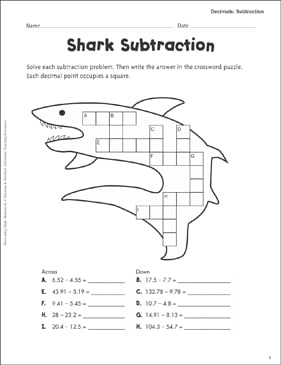Shark type crossword