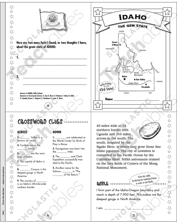 The Great State of Idaho | Printable Mini-Books