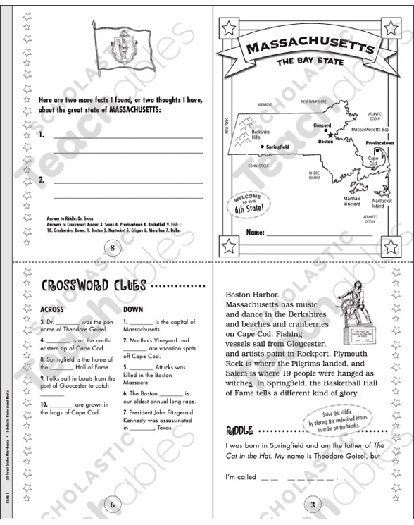 The Great State of Massachusetts | Printable Mini-Books