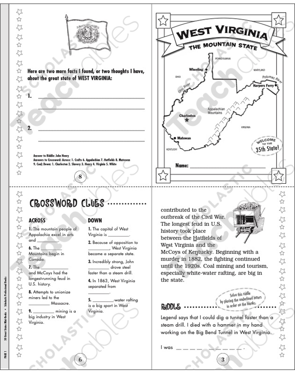 the great state of west virginia printable mini books