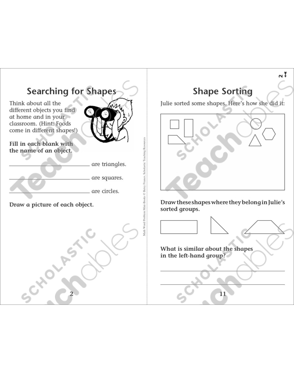 Shapes and Geometry: Word Problems | Printable Mini-Books