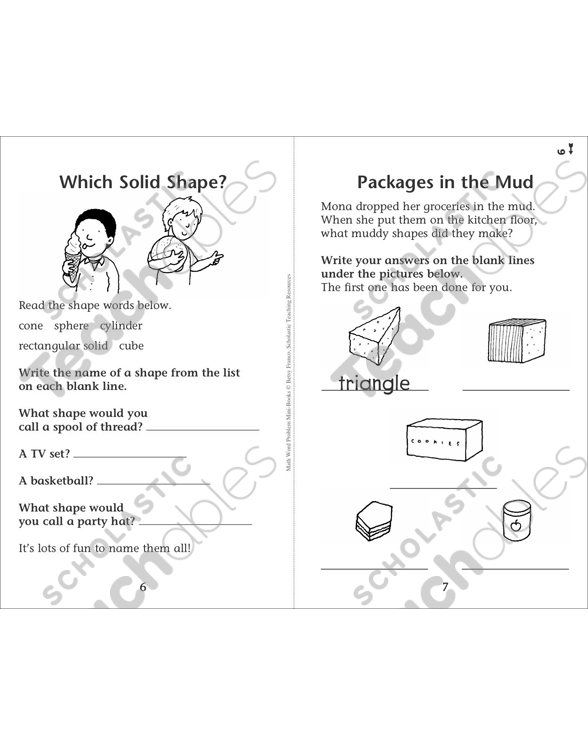 Shapes and Geometry: Word Problems | Printable Mini-Books
