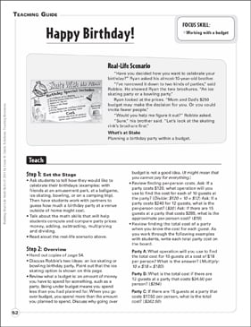 The Menu Game (Estimating/Rounding): Building Real-Life Math