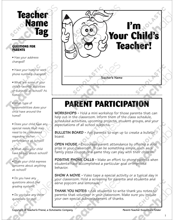 Parent-Teacher Essentials: Learning Contract