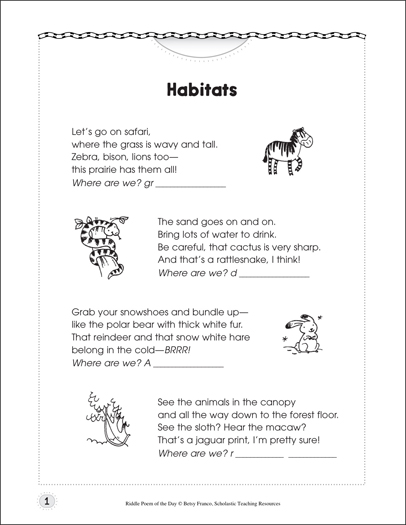 poems for kids about animals