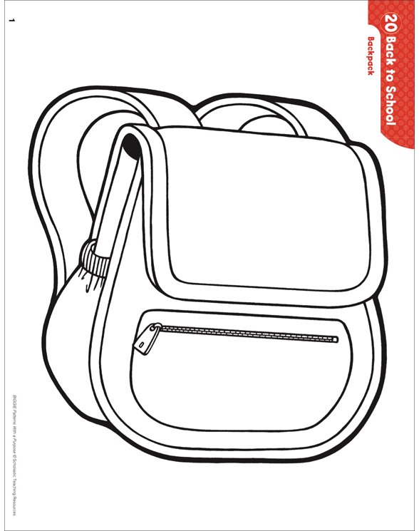 Backpack (Pattern & Activities) Printable Lesson Plans, Ideas