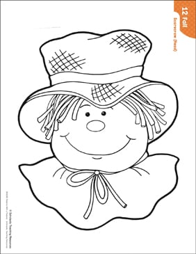 scarecrow head clipart black and white