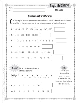Number-Pattern Parade (Patterns): Fast Finishers | Printable ...