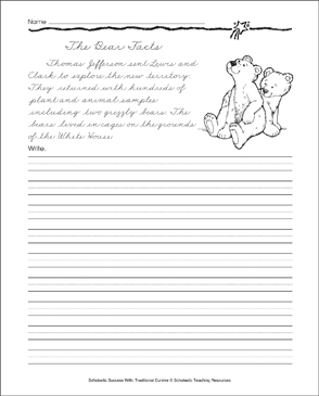Cursive Bears Script Product Detail Page