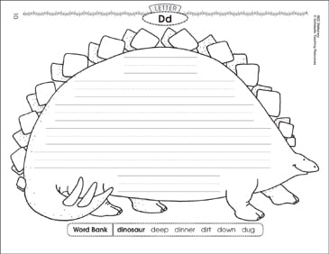 The dinosaur (Letter Dd): Alphabet Stationery | Printable ...