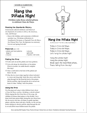 Hang the Piñata High! Early Learning Activity