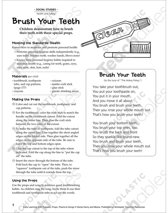 Brush Your Teeth Early Learning Activity Printable Craftivities
