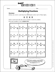 Sudoku: Multiplying Fractions | Printable Sudoku, Skills Sheets
