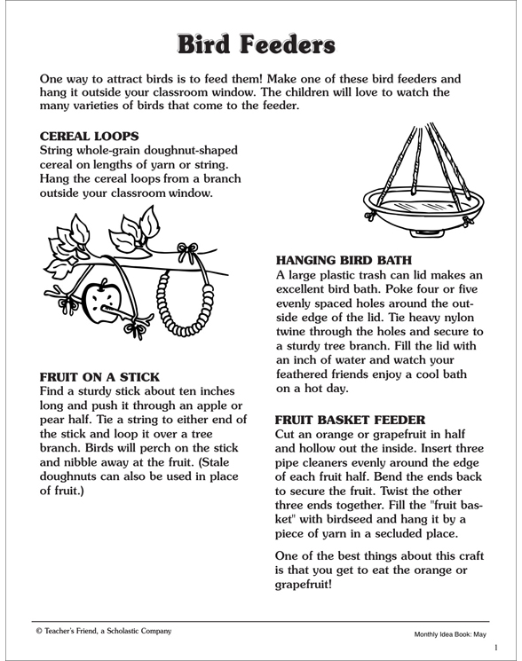 Bird Feeders: Craft Ideas | Printable Craftivities, Lesson Plans and Ideas