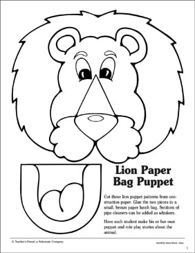 Paper Bag Puppets Templates