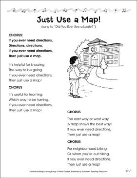 Just Use A Map Content Building Learning Song Printable Texts