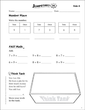Independent Practice: Grade 1 Math Jumpstart 1 | Printable ...