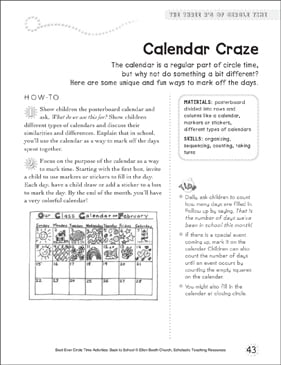 Calendar Craze: Circle Time Activity | Printable Lesson Plans ...