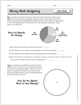 Money Math Budgeting (Circle Graph) | Printable Skills Sheets