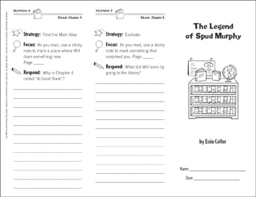 The Legend Of Spud Murphy Level P Reading Response Trifold