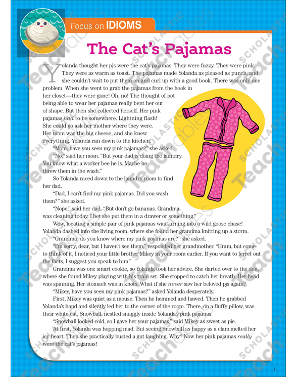 The Cat's Pajamas: Literary Element, Idioms