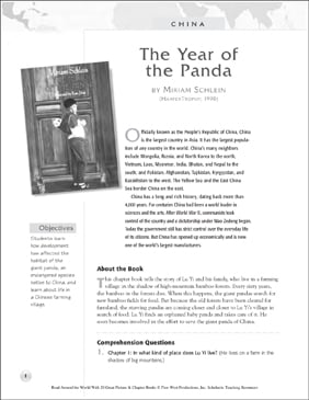China The Year Of The Panda By Miriam Schlein Printable Lesson