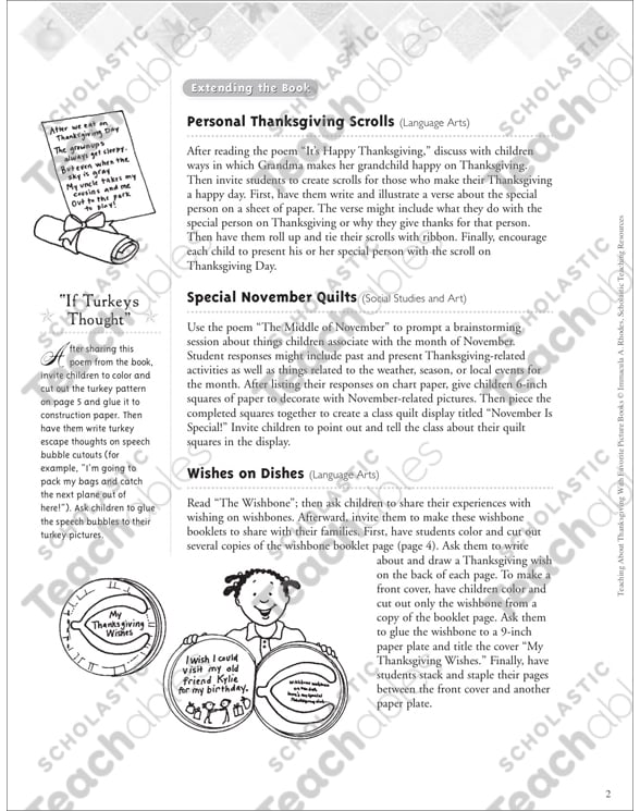 Teaching With It S Thanksgiving By Jack Prelutsky Printable Lesson Plans And Ideas Arts And Crafts