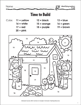 Time to Build (Identifying Numbers 11-20) | Printable ...