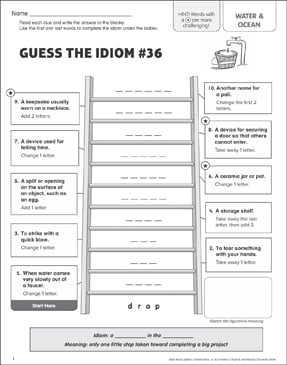 A Drop in the Bucket: Idiom Word Ladder