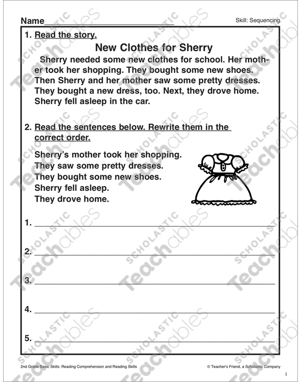 New Clothes For Sherry Sequencing Activity Printable Skills Sheets