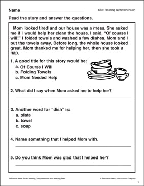 The Strange Box Passage And Questions Printable Skills Sheets