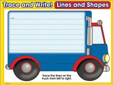 terrific truck horizontal lines trace and write practice page printable skills sheets