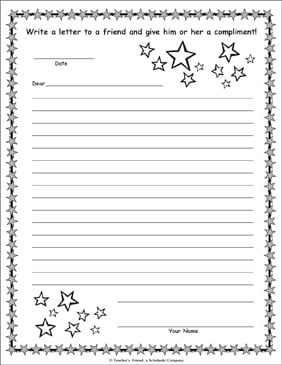 Printable Stationery Templates for Students, Friendly Letters