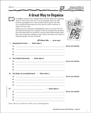 organizing information worksheet