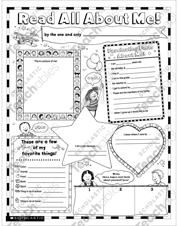 Read All About Me Fill In Poster K 2 Printable Graphic
