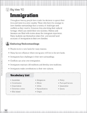 Immigration Worksheet Answers