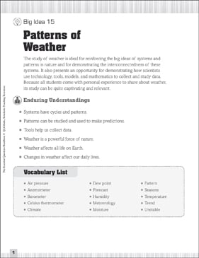 Essential Questions for Science: Weather Patterns | Printable ...