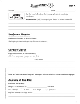 Independent Practice: Grade 6 Reading Jumpstart 27 ...