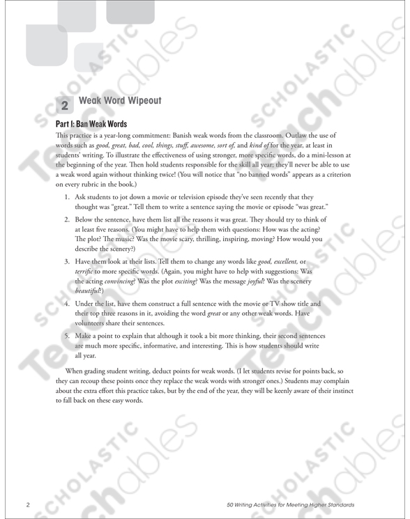 Powerful Writing Activities Printable Lesson Plans And Ideas Skills Sheets